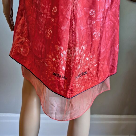 Vintage Launch by Susan Young Halston Print Mini Dress Silk Bow Pink Coquette L - Picture 8 of 16